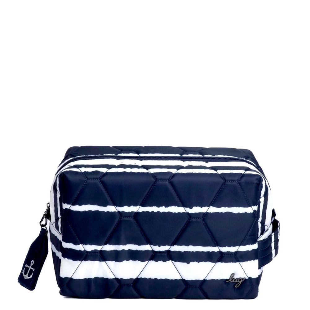 Lug Bumper Cosmetic Case Navy Stripe NWT